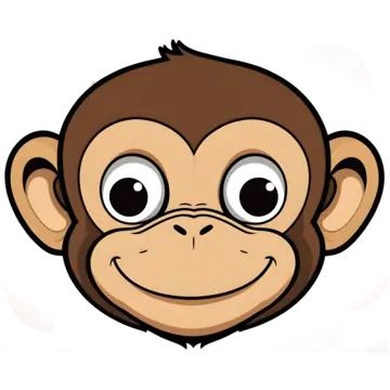 Monkey Clipart, Head Clipart, Monkey Logo, Cartoon Clipart, Cute Monkey, Transparent Image, Clipart Cartoon, Cute Clipart, Clipart Design