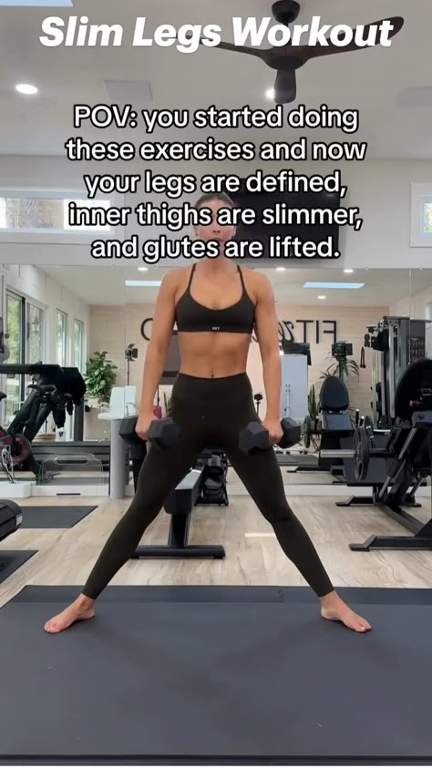 Try this slim legs workout that targets your thighs and lower body to help you achieve toned, lean legs. Perfect for targeting those stubborn inner thigh areas with dumbbells. Follow us 👉 @homebodytransformation👈 for more!👏 😮‍ Like and comment your thoughts? 😍💭 Credit: justtcocoo Workouts For Toned Legs And Arms, Exercise To Slim Your Thighs, Workouts To Tone, Leg Workout At Home For Women, Workouts To Make Your Legs Skinnier, Exercise For Legs And Thighs, Fat Thigh Workout, Thigh Thinning Workouts, Leg Abs Workout