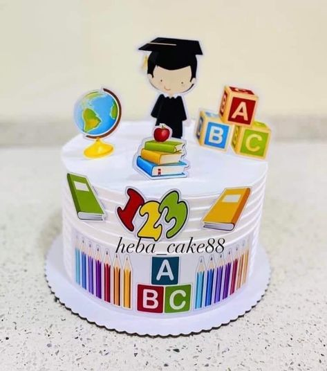 Preschool Graduation Cake, Teacher Birthday Cake, Bolo Motocross, Promo 2022, Abc Cake, Mickey Birthday Cakes, Teacher Cakes, Baby Shower Images, Paw Patrol Birthday Cake