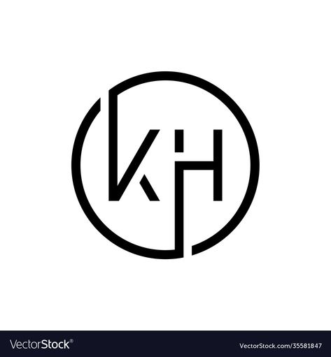 Kh Logo Design, Logo Design Fonts, Electrician Logo, Round Logo Design, Minimal Flat, Digital Graphics Art, Flat Logo Design, Dj Logo, K Logos