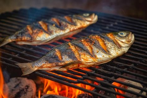 Process of cooking fish Dorado on grill with lemon, grilled fish BBQ. Good food. Generative AI royalty free stock image Fish Bbq, Grilling Fish, Barbecue Fish, Grill Fish, Bbq Fish, Bbq Night, Cooking Fish, Vector Technology, Food Menu Design