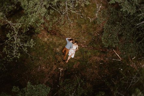 Two People In Love, Forest Engagement Photos, People In Love, Forest Engagement, Aerial Photography Drone, Pre Wedding Photoshoot Outdoor, Drone Photos, Family Photo Sessions, Couple Photography Poses