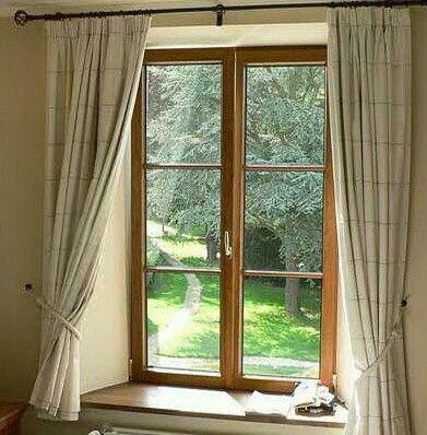 Front Window Design, Minimalist Window, House Window Design, Window Curtains Bedroom, Shelf Decor Living Room, Simple Room, Room Renovation, Curtain Designs, Style At Home