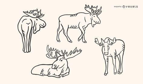 Moose Doodle Vector Set #AD , #sponsored, #Sponsored, #Doodle, #Vector, #Set, #Moose Simple Moose Doodle, Moose Line Drawing, Simple Moose Tattoo, Moose Doodle, Beading Templates, Moose Drawing, Cartoon Moose, Moose Illustration, Silhouette Architecture