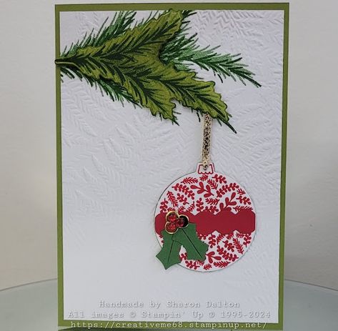 Studio Shabaz - CreativeMe68: New at SU - Better With Bundles - Hang An Ornament Stampin Up Hang An Ornament 2024, Su Hang An Ornament, Stampin Up Hang An Ornament Cards, Stampin Up Hang An Ornament, Hang An Ornament Stampin Up Cards, Stamped Christmas Cards, Christmas Card Ornaments, Ornament Card, Stampin Up Catalog