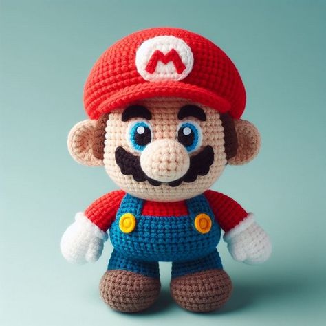 Mario Crochet Pattern, Mario Pattern, Crochet Mario, Mushroom Amigurumi, Super Mario Mushroom, Mario Crochet, Crochet Star Patterns, Crochet Angel, Nostalgic Gifts