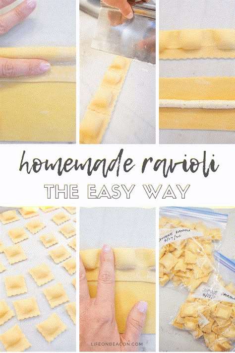 How To Make Ravioli Without A Machine, Make Ravioli From Scratch, Ravioli Without Pasta Maker, Homemade Ravioli Without Mold, Diy Ravioli Easy, How To Make Fresh Pasta By Hand, Pasta Diy Noodles, Homage Ravioli, Home Made Ravioli Dough