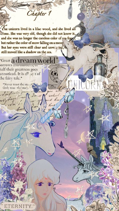 #unicorn #thelastunicorn #fantasy #aesthetic #moon #purple #love #dream Unicorn Alphabet, Aesthetic Moon, Unicorn And Fairies, Last Unicorn, Unicorn Illustration, The Last Unicorn, Unicorn Wallpaper, Alphabet Clipart, Unicorn Art