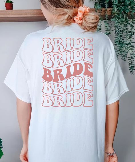 Retro Bride Shirt, Back Print, Groovy Birde, Team Bride Tribe, Bride Squad, Bridesmaid Shirt Set, Bachelorette Party, Wavy Bridal Party Bridesmaid Shirt, Retro Bride, Shirt Back Print, Bride Shirt, Bridesmaid Shirts, Bride Squad, Bride Shirts, Bride Tribe, Team Bride