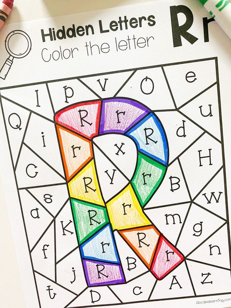 15 SIMPLE Letter R Crafts and Activities - ABCDee Learning Letter R Activities, Hidden Letters, Alphabet Crafts Preschool, Coloring Letters, Kindergarten Letters, Name Crafts, Alphabet Crafts, Letter Of The Week, Preschool Letters