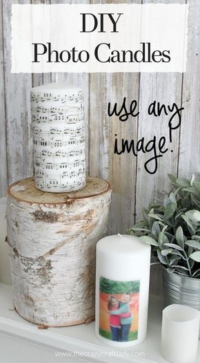 DIY Image Transfer Candles - How to make photo candles using any image Diy Image Transfer, Candle Transfer, Diy Photo Candles, Artic Circle, Christmas Candle Crafts, Homemade Christmas Presents, Music Candle, How To Make Photo, Christmas Candles Diy