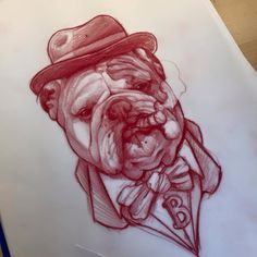 Untitled Bulldog Tattoo Design, Bulldog Tattoo Ideas, English Bulldog Art, Bulldog Drawing, Bulldog Tattoo, Tattoos For Dog Lovers, Dog Paw Tattoo, Tattoo Dog, Gangsta Tattoos