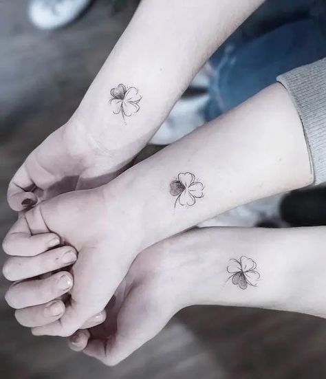 Small Dainty Sister Tattoos, Sister Wife Tattoos, Watercolor Sister Tattoo, 3 Sisters Tattoo Ideas Sibling, 3sister Tattoos, Irish Sibling Tattoos, 3 Sister Tattoos Matching, Sister Tattoos For 3 Meaningful Small, Small Sister Tattoos For 3 Matching