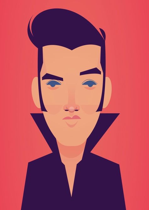 Stanley Chow, Manchester England, Picture Illustration, Vector Portrait, Caricatures, Rock Art, Elvis Presley, Music Art, Manchester