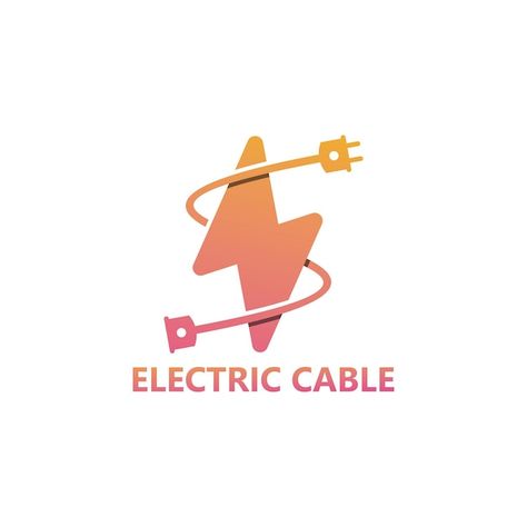 Electrical Cable, Cable Illustration, Logo Design Electric, Plug Logo, Cable Logo, Logo Electric, Electric Logo, Electricity Logo, Ci Design