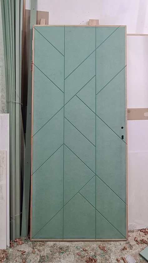 Door Laminate Design Main, Groove Design On Door, Room Door Groove Design, Door Groove Design Modern, Hexagon Wardrobe Design, Main Door Groove Design, Door Design With Grooves, Door Design Grooves, Wardrobe Groove Design