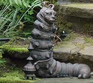 Bobbird Caterpillar Alice In Wonderland Garden, Wonderland Garden, Stone Garden Statues, Goth Garden, Garden Figurines, Garden Sculptures, Mad Hatters, Outdoor Statues, Cast Stone