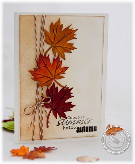 Fall Leaf Cards, Autumn Birthday Cards Handmade, Autumn Card Ideas, Cards With Leaves, Autumn Birthday Cards, Greeting Cards Handmade Creative Design, Autumn Cards Handmade, Fall Cards Handmade, Thanksgiving Cards Handmade