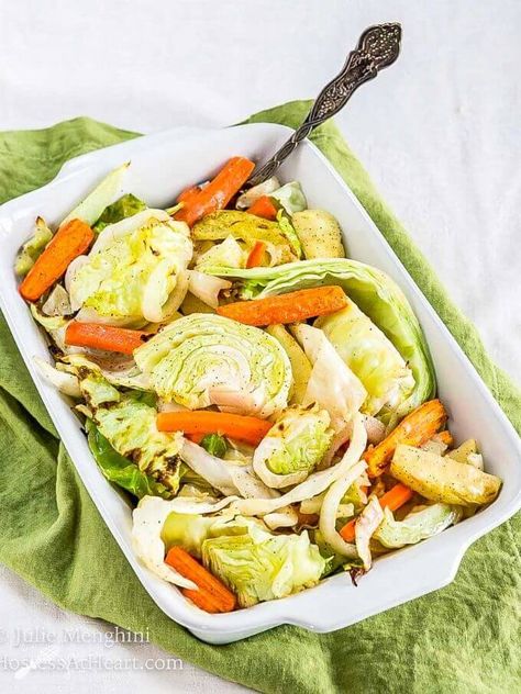 Baked Cabbage Recipes, Cabbage Wedges, Roasted Cabbage Wedges, Ham And Cabbage, Cabbage Side Dish, Cabbage And Carrots, Carrots Side Dish, Buttered Cabbage, Cabbage Carrot