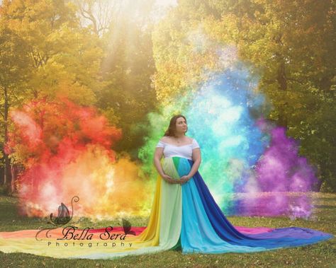 Rainbow Maternity Shoot, Rainbow Baby Photography, Dress Photography, Maternity Gown, Rainbow Dress, Baby Shower Fun, Maternity Shoot, Rainbow Baby, Pregnancy Shoot