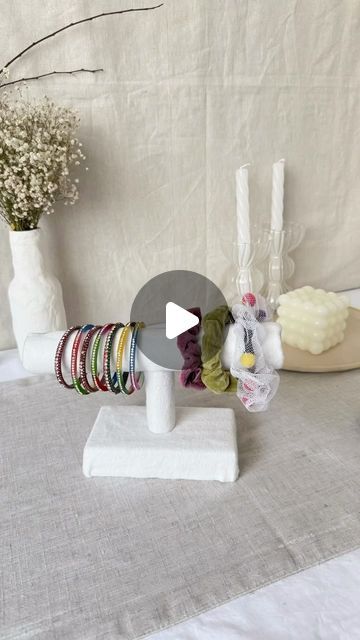 Diy Scrunchie Holder, Scrunchie Holder, Diy Scrunchie, Bathroom Projects, Accessories Holder, Instagram Diy, Save For Later, Fabric Scraps, Follow For More