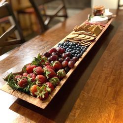 Charcuterie Board Wood, Wooden Charcuterie Board, Bowl Bread, Food Platter, Bread Tray, Buffet Ideas, Wooden Food, Dough Bowls, Wooden Dough Bowl