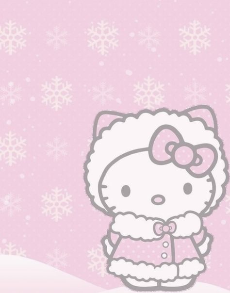 Hello Kitty Winter, Hello Kitty Halloween Wallpaper, Sanrio Christmas, Christmas Widgets, A Pink Christmas, Kitty Christmas, Pink Xmas, Kitty Pictures, Phone Decor