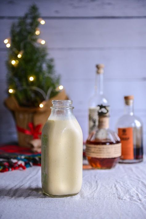 Homemade Eggnog with Coconut Sugar - With The Grains Bourbon Eggnog, Homemade Eggnog Recipe, Alcoholic Eggnog, Eggnog Recipe Homemade, Homemade Eggnog, Eggnog Recipe, Holiday Drink, Organic Eggs, Festive Drinks