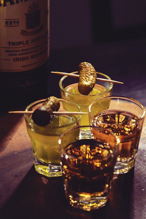 Pickleback Shots, Pickle Cocktail, Pickle Shot, Pickle Back Shots, Pickle Back, Small House Kitchen Ideas, Meghan Quinn, Pickle Brine, Dog Remedies