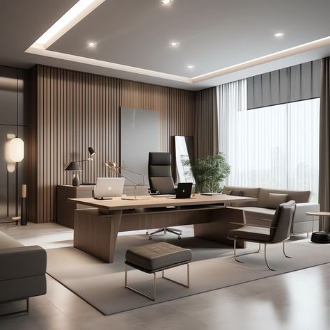 Rectangular Office Design, Managment Office, Ceo Office Interior Design, Executive Office Design Interior, Executive Office Design, Office Cabin, Ceo Office, Furniture Selection, Office Design Inspiration