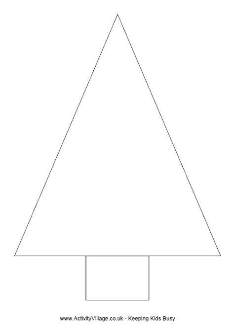 Christmas tree printable from activityvillage.co.uk Pinned by @Heather @ Golden Reflections Blog Triangle Tree Template, Triangle Christmas Tree Template, Triangle Template Free Printable, Triangle Christmas Tree Craft, Christmas Tree Patterns Free Printable, Christmas Tree Templates Free Printable, Triangle Printable, Triangle Christmas Tree, Diy Felt Christmas