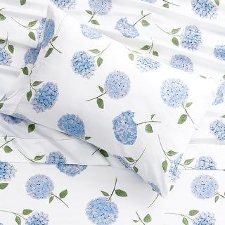 Bed Bath & Beyond | The Best Deals Online: Furniture, Bedding, Rugs, Kitchen Essentials & More Hydrangea Bedding, Hydrangea Print, Cotton Mattress, Grand Millennial, Down Comforters, Classic Garden, Bedding Basics, Printed Pillowcases, Twin Sheets