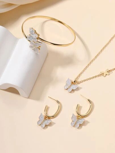 Search Spring Jewelry | SHEIN USA Jewelry Shein, Spring Jewelry, Butterfly Decorations, Jewelry Set