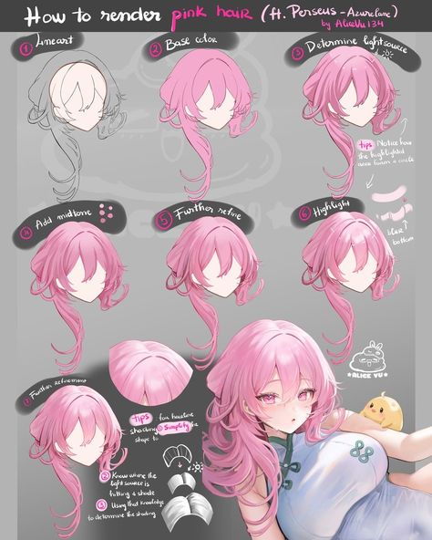 Press_B_Studios - Twitter Digital Art Tutorial Beginner, Drawing Hair Tutorial, Anime Tutorial, Coloring Tips, Digital Art Beginner, 캐릭터 드로잉, Coloring Tutorial, Poses References, Digital Painting Tutorials