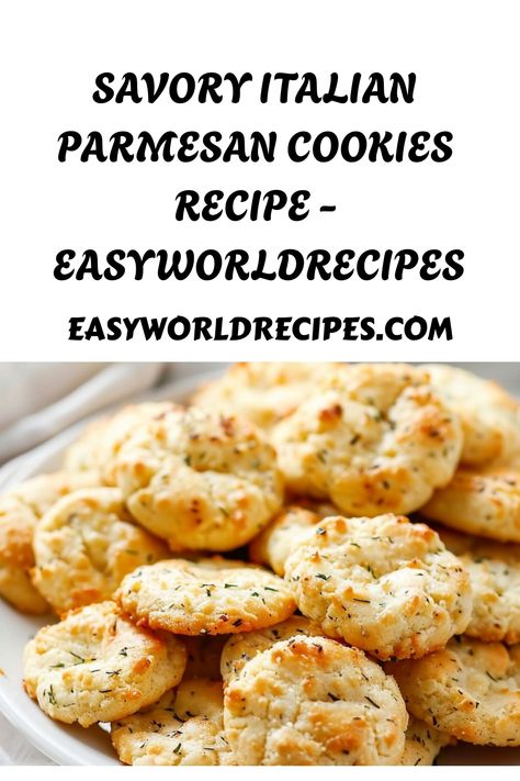 Savory Italian Parmesan Cookies are a delightful twist on the traditional cookie, offering a burst of cheesy, herby flavors perfect for any occasion. Savory Spritz Cookies, Savory Cookies Recipes, Savory Biscotti, Parmesan Cookies, Savoury Cookies, Savory Cookies, Traditional Cookies, Italian Main Dishes, Recipes With Parmesan Cheese