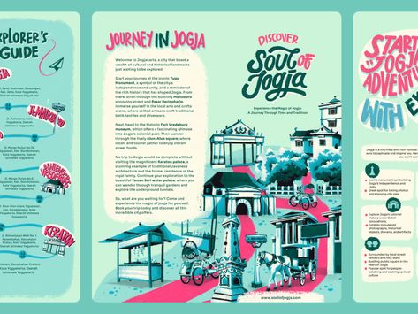 Travel Pamphlet, Space Civilization, Tourism Brochure Design, Travel Guide Book Design, Travel Brochure Design, Travel Book Layout, Map Brochures, Travel Guide Design, Brochure Design Creative