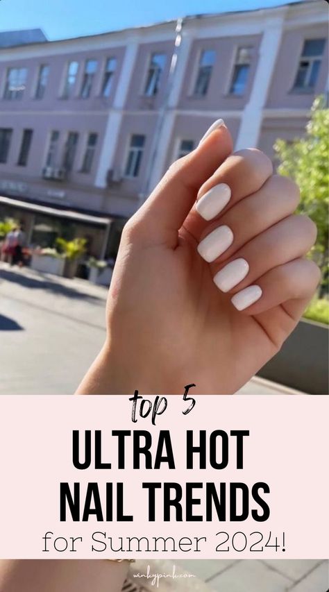 This post is all about the hottest 2024 Summer Nail Trends! From nail shapes to nail designs there is a ton of nail inspo here for your next summer manicure. American Manicure, New Nail Trends, Nail Color Trends, Short Gel Nails, Summer Manicure, French Nail Designs, Cute Summer Nails, Top Nail, Simple Nail