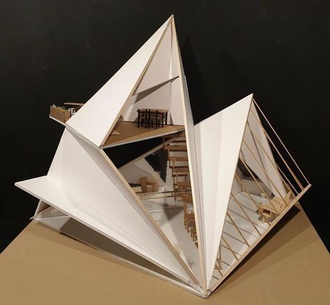 Triangular Architecture, Conceptual Model Architecture, Architecture Design Process, Paper Architecture, Concept Models Architecture, Interior Architecture Drawing, Arch Model, Architecture Design Sketch, Architecture Model Making