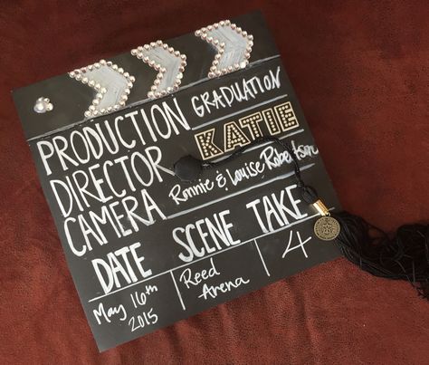 College graduation cap // follow us @motivation2study for daily inspiration Film School Graduation, College Grad Pictures, Graduation Party Pictures, College Grad Cap Ideas, Teaching Theatre, Graduation Cap Decoration Diy, High School Graduation Cap, College Graduation Cap Decoration, Grad Cap Designs