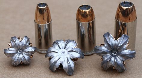 A bullet's expansion is a critical factor when selecting personal defense ammo. (L-R) Federal HST 9mm, .40 S&W and .45 ACP. Hollow Point, Kindle Publishing, By Any Means Necessary, Bullet Jewelry, Personal Defense, Home Defense, Survival Gear, Tactical Gear, Self Defense