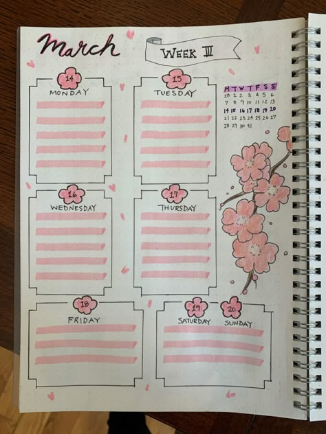 Pink Bujo Ideas, Cherry Blossom Journal Theme, Cherry Blossom Journal Ideas, Cherry Bullet Journal Theme, Bujo Sakura Theme, Bujo Cherry Blossom Theme, Pink Bujo Theme, Cherry Bullet Journal, Cherry Blossom Bujo