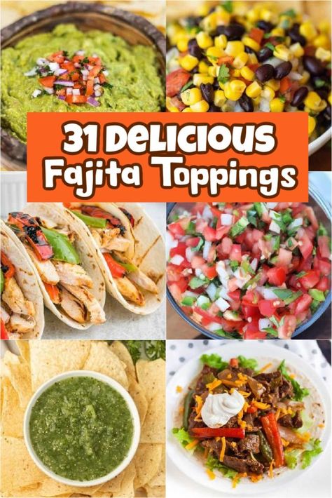 31 best Fajita toppings - Easy Toppings for Fajitas Fajita Toppings Bar, Fajita Toppings, Toppings Bar, Cuban Cuisine, Kinds Of Cheese, Tex Mex Recipes, Did You Eat, Chicken Fajitas, Lettuce Wraps