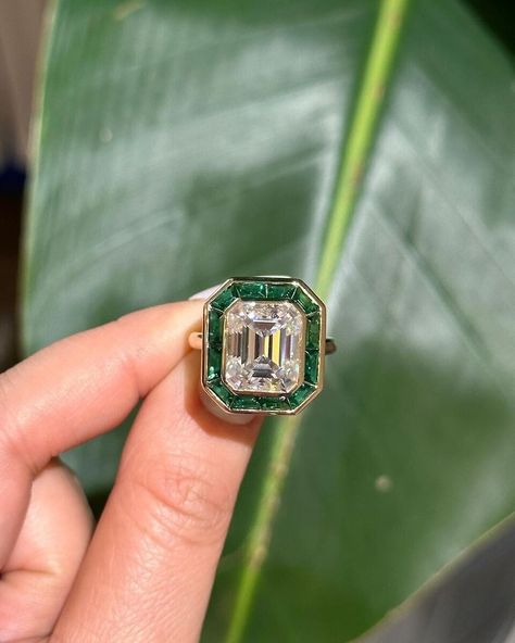 Emerald Cut Bezel Set Wedding Ring Halo Moissanite Engagement Ring D/VVS1 Ring | eBay Bezel Set Wedding Ring, Personal Jewelry, Ring Inspo, Victorian Ring, Future Engagement Rings, Antique Wedding Rings, Emerald Cut Moissanite, Yellow Gold Wedding Ring, Antique Diamond Rings