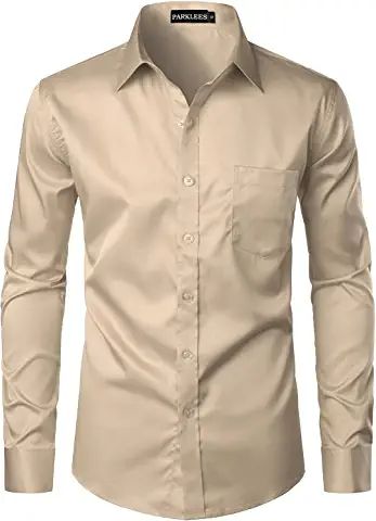 Amazon.co.uk : brown dress shirt Urban Style Design, Long Sleeve Button Up Dress, Mandarin Collar Shirt, Shirt With Pocket, Winter Knit Hats, Slim Fit Dress Shirts, Loose Fitting Tops, Button Up Dress, Stylish Shirts