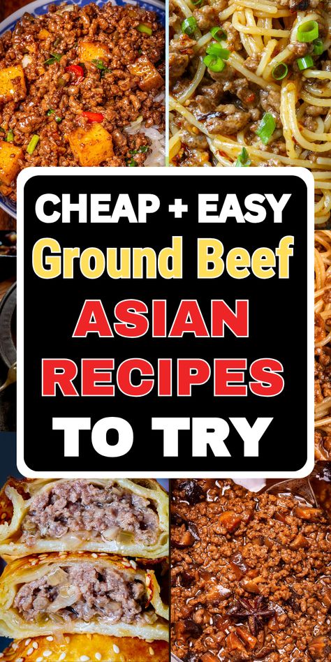 Asian Ground Beef Recipes Minced Beef Recipes Easy, Dinners With Ground Beef, Asian Ground Beef, Asian Ground Beef Recipes, Asian Pork Recipes, Glass Noodles Recipe, Minced Beef Recipes, Ground Beef Pasta, Budget Friendly Dinner