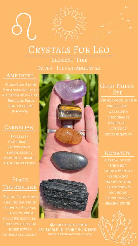 Crystals For Leo, Energy Stones Crystal Healing, How To Open Chakras, Cleansing Stones, Psychic Protection, Energy Stones, Crystal Meanings, Spiritual Wisdom, Stone Gold