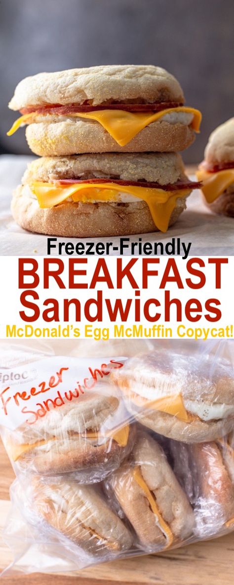 Healthy Make Ahead Breakfast, Healthy Breakfast Sandwich, Best Breakfast Sandwich, Egg Mcmuffin, Breakfast Sandwich Recipes, Make Ahead Breakfast Sandwich, Freezer Breakfast Sandwiches, Frozen Breakfast, Ultimate Breakfast