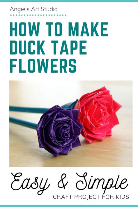 Diy Duck Tape Crafts, Duct Tape Pens, Duct Tape Flower Pens, Duct Tape Rose, Duck Tape Projects, Duck Tape Wallet, Duct Tape Projects, Crepe Paper Flowers Diy, Crepe Paper Flower