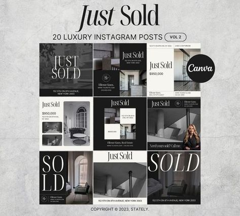 20 Just Sold Real Estate Social Media | Luxury Real Estate Marketing | Real Estate Farming | Just Sold Realtor Template | Canva Template Social media fonts #socialmediafonts Instagram fonts #instagramfonts facebook fonts #facebookfonts fonts #fonts font #font 4.414 Real Estate Instagram Aesthetic, Sold Real Estate Social Media, Just Sold Real Estate Marketing, Aesthetic Real Estate Agent, Just Sold Real Estate, Real Estate Aesthetic, Realtor Aesthetic, Estate Aesthetic, Aesthetic Real Estate