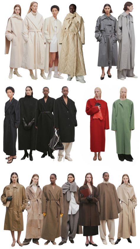 The row outerwear fall layering tonal looks 2023 style for fall The Row Winter Outfit, The Row 2024 Fall, The Row Fall 2024, The Row Winter, The Row Coats, The Row Ss24, The Row Runway, The Row Street Style, Capsule Wardrobe 2024 Fall/winter